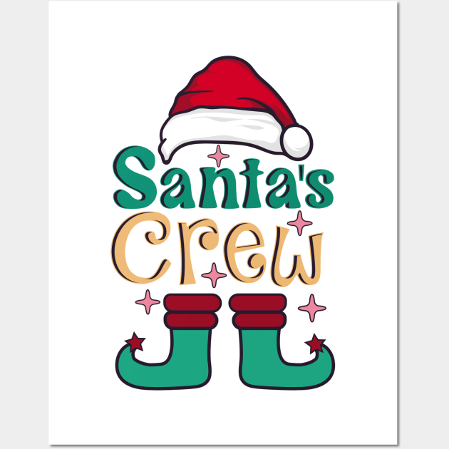 Santa's Crew Cute Wall Art by JDVNart